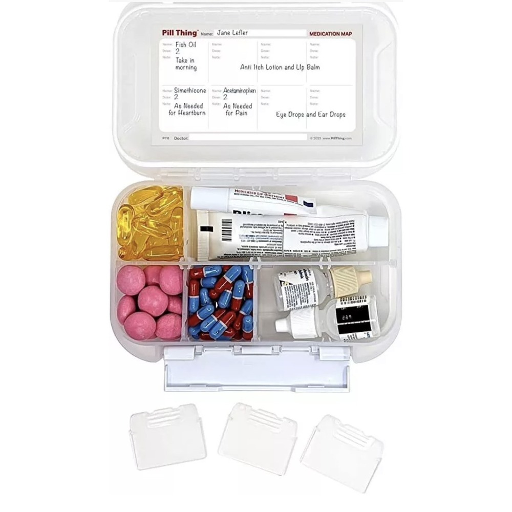 8 Compartment Large Pill Case with Airtight Seal, Adjustable Dividers *LOT OF 2* - Picture 8 of 8